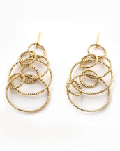 22k Gold Plated Sterling Silver Circle Drop Earrings