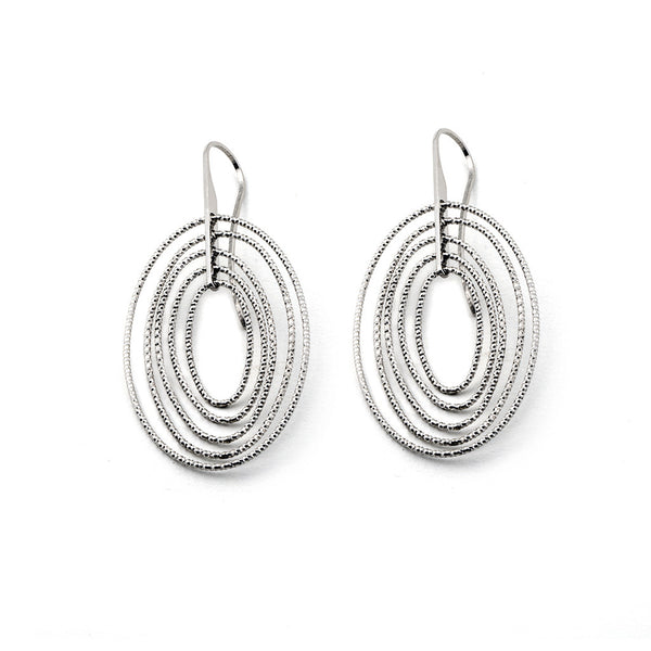 .925 Silver Oval Drop Earrings