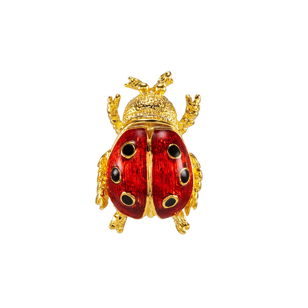 Goldtone Red Lady Bug Pin