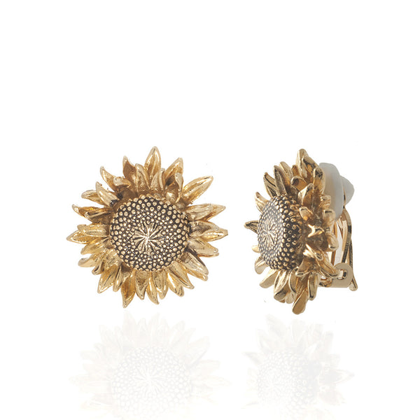 Botanica Mexicana Gold Sunflower Earrings