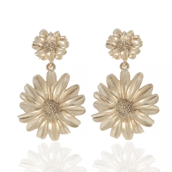 Botanica Mexicana Gold Drop Daisy Earrings