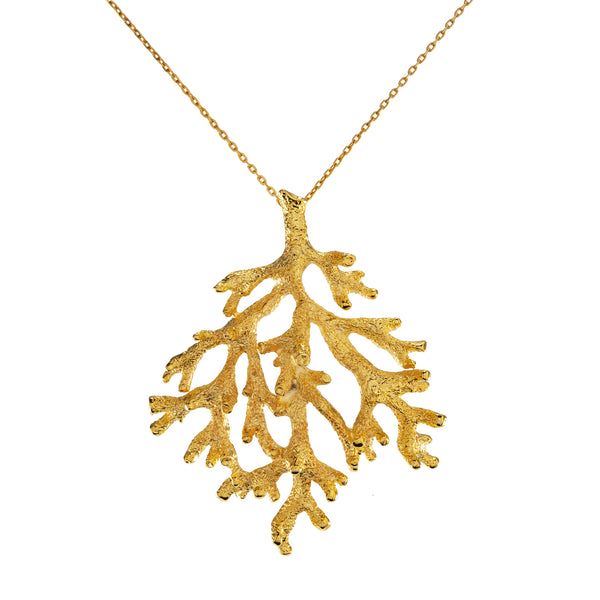 Goldtone Branch Pendant with 28" Chain Necklace