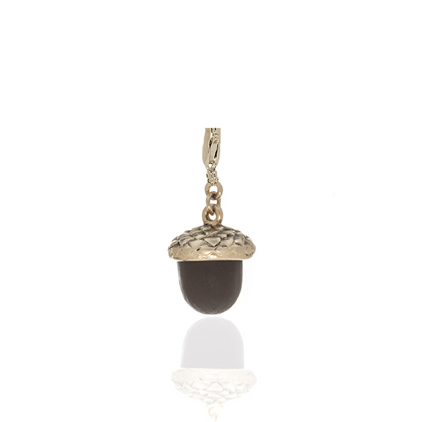 Winter in the Garden Brown Acorn Charm with Lobster Claw