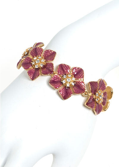 Garden of Love Fuchsia Flower Bracelet