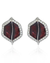 Silvertone Garnet Earring With Crystals
