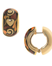 Gold Tortoise Motif Reversible Hugs® Clip Earrings