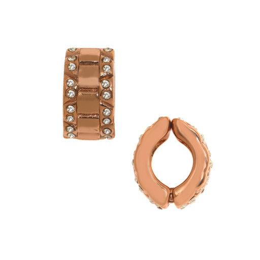 Rose Gold Clip Watch Band Austrian Crystal Reversible Hugs®