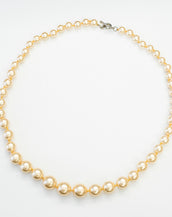 Apricot Pearl Graduated necklace with Antique Toggle Clasp  28"