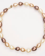 Brown Mix Baroque Pearl Necklace 14mm