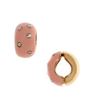 Goldtone Peach Starlight With Crystals Reversible Hugs® Clip Earrings
