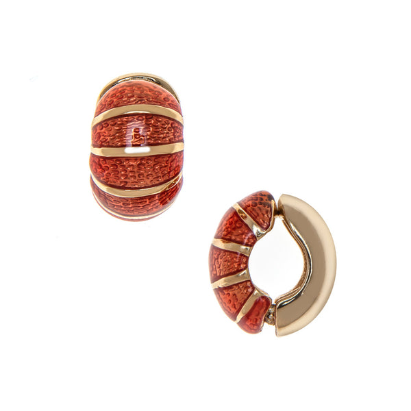 Coral Segmented Reversible Hugs® Clip Earrings