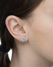 .7 Carat Cubic Zirconia Button Earrings