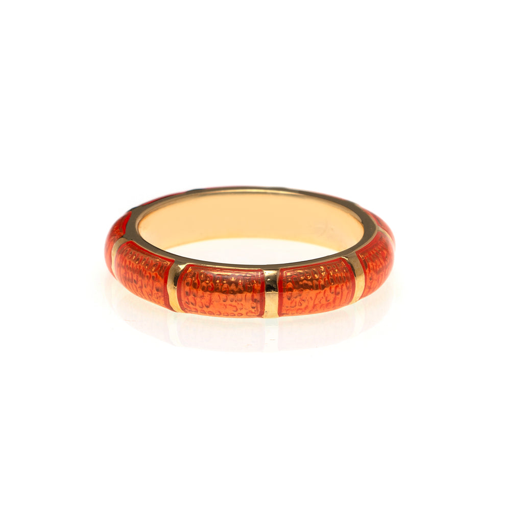 NEW Tangerine Segmented Bamboo Ring