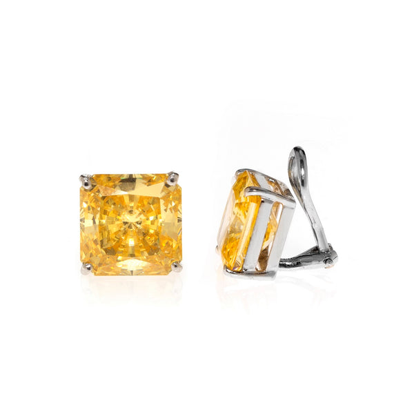 14K White Gold Canary Radiant Cut