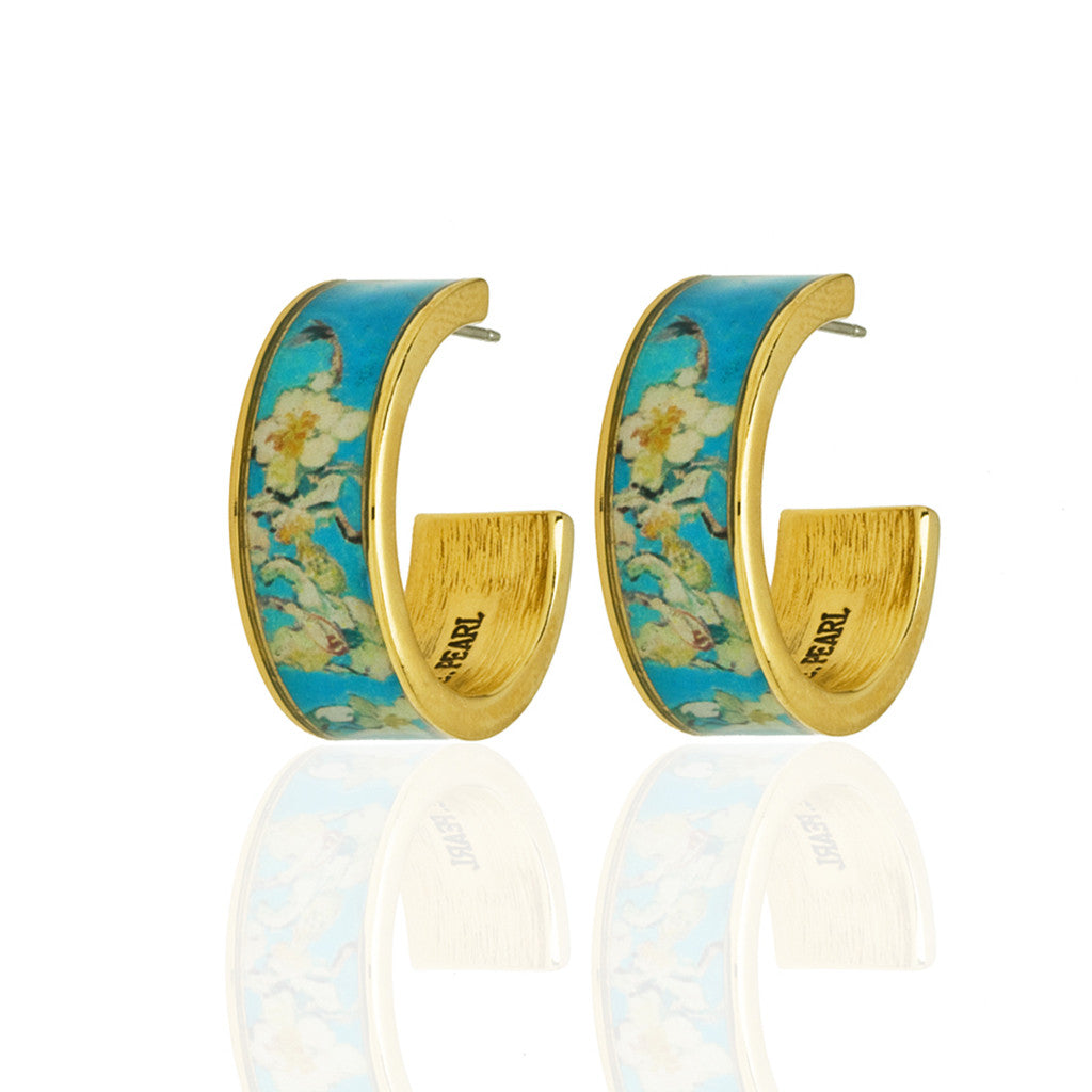 Van Gogh Almond Blossoms Hoop Earrings