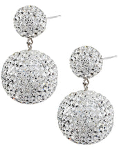 Sterling Silver Crystal Ball Drop Earrings