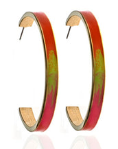 Gold tone Multi Color Enamel Earrings