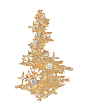 Goldtone Stardust Christmas Tree Pin