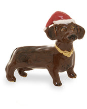 Brown Dachshund Christmas Adorable Pooch Pin