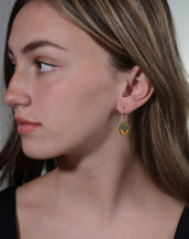 Gold Plated Small Irises Fish Wire Drop Earring