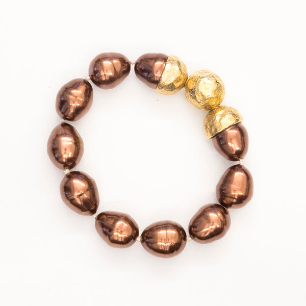 Brown Baroque Pearl Bracelet