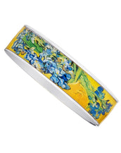 Van Gogh Silvertone Irises Bangle Bracelet 3/4"