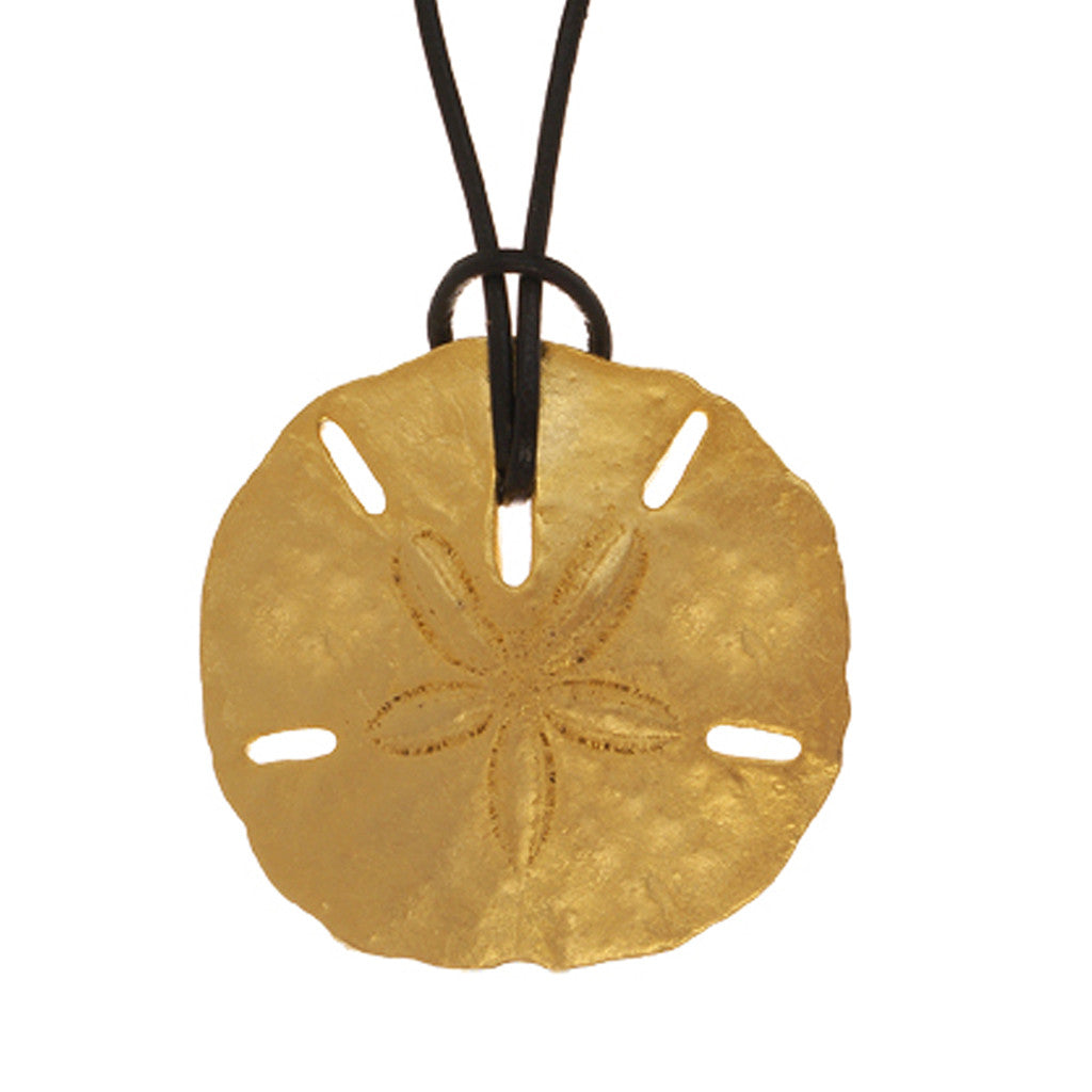 Sand Dollar Extra Large Disc On Leather Necklace