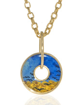 Van Gogh Wheatfield with Crows Disc Necklace