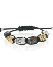Multi-Color Lucky Skull Black Bracelet