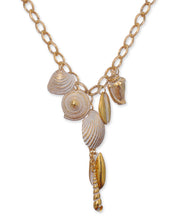 Goldtone White Enamel Mix Seashell Necklace