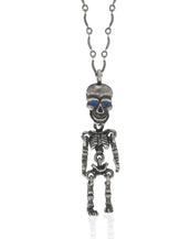 Silver Tone Skeleton Pendant Necklace
