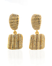 Square Shell Drop  Earring Gold Stardust