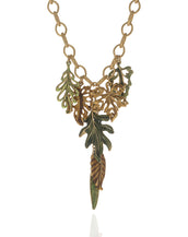 Jeweled Foliage Multi-color 16" Necklace