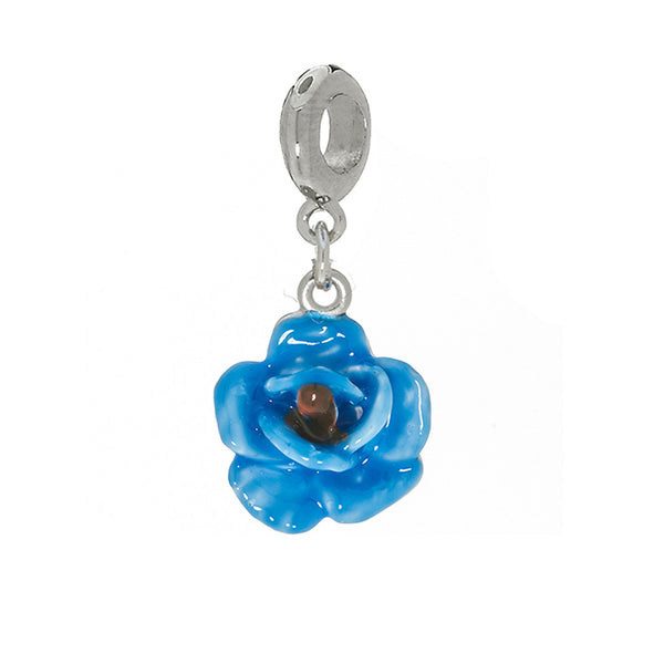 Garden Blue Rose Charm with Ring