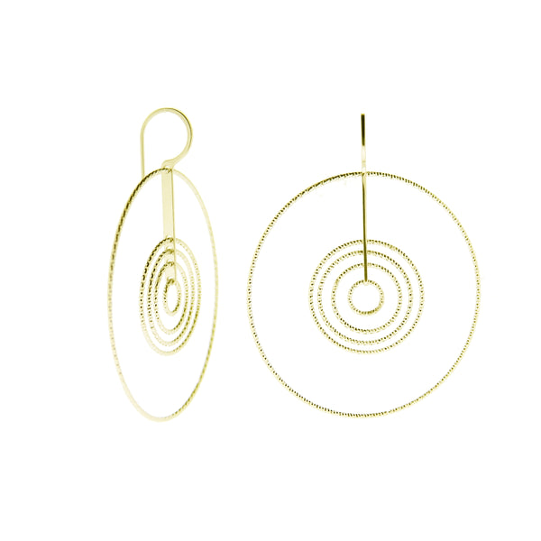 22k Gold Plated Sterling Silver Open Air Circle Earrings