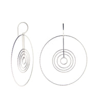 Rhodium Plated Sterling Open Air Circle Earrings