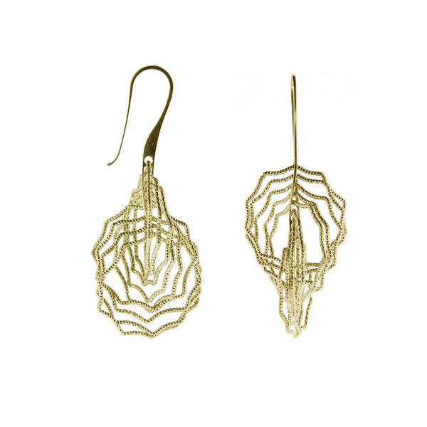 22k Gold Plated Sterling Silver Web Circle Earrings
