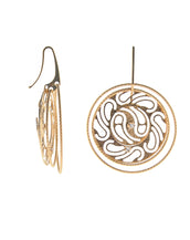 22k Gold Plated Sterling Silver Paisley Circle and Crystal Earrings