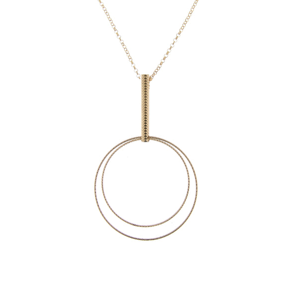 22k Gold Plated Sterling Silver Open Air Circle Necklace