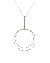 Rhodium Plated Sterling Silver Open Air Circle Necklace