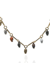 Goldtone Drop Skull Necklace