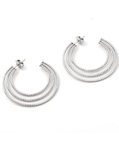 .925 Silver Multi Hoop Earrings