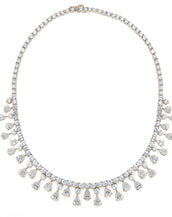 14K White Gold Necklace With Teardrop Stones 16"