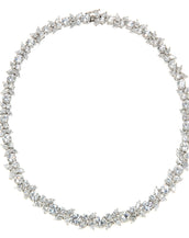 55 Carat Sterling Silver Pear and Round CZ Necklace  16"