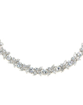 55 Carat Sterling Silver Pear and Round CZ Necklace  16"