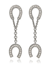 Sterling Silver Double Drop Horseshoe Earrings