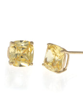 New 22k Gold plated Sterling Silver CZ Cushion Cut Earrings 4.6 CT