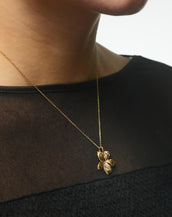 14K Orchid Pendant on 16" 14K Chain