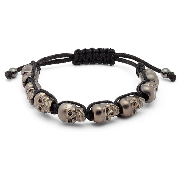 Black Hematite Lucky Skull Shamballa Bracelet