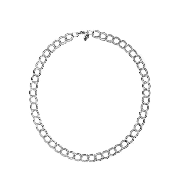 Rhodium Plated Parallel Curb Chain